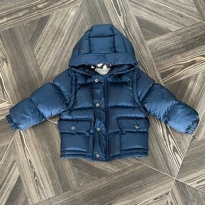Burberry Childrens Blue Down Jacket that also turns into a vest